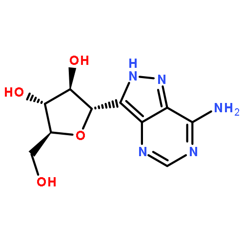 D-Ribitol,1-C-(7-amino-1H-pyrazolo[4,3-d]pyrimidin-3-yl)-1,4-anhydro-, (1S)-