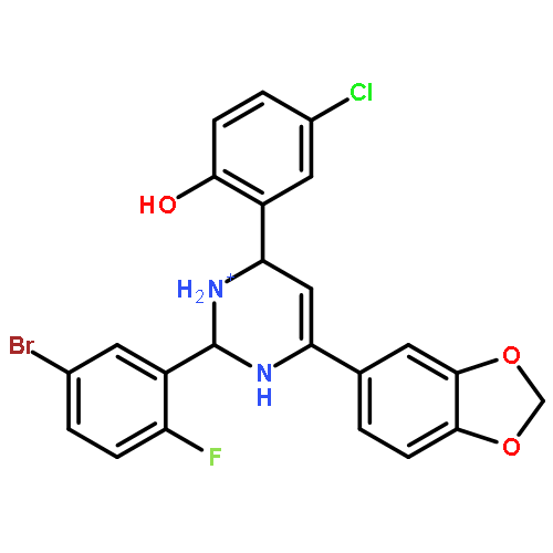 4-(1,3-benzodioxol-5-yl)-2-(5-bromo-2-fluorophenyl)-6-(5-chloro-2-hydroxyphenyl)-1,2,3,6-tetrahydropyrimidin-1-ium