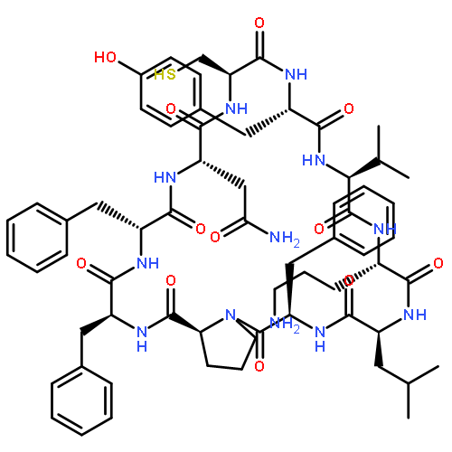 CYCLO(L-ASPARAGINYL-L-CYSTEINYL-L-TYROSYL-L-VALYL-L-ORNITHYL-L-LEUCYL-D-PHENYLALANYL-L-PROLYL-L-PHENYLALANYL-D-PHENYLALANYL)