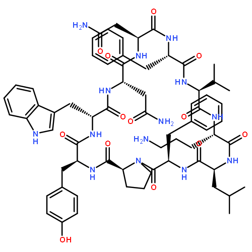 CYCLO(L-ASPARAGINYL-L-ASPARAGINYL-L-PHENYLALANYL-L-VALYL-L-ORNITHYL-L-LEUCYL-D-PHENYLALANYL-L-PROLYL-L-TYROSYL-D-TRYPTOPHYL)