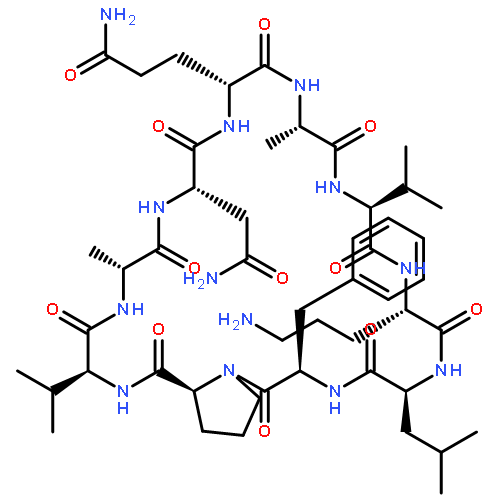 CYCLO(D-ALANYL-L-ASPARAGINYL-D-GLUTAMINYL-L-ALANYL-L-VALYL-L-ORNITHYL-L-LEUCYL-D-PHENYLALANYL-L-PROLYL-L-VALYL)