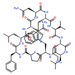 CYCLO(L-ASPARAGINYL-L-ASPARAGINYL-L-TRYPTOPHYL-L-VALYL-L-ORNITHYL-L-LEUCYL-D-PHENYLALANYL-L-PROLYL-L-PHENYLALANYL-D-LEUCYL)