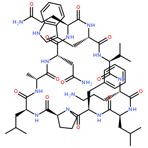 CYCLO(D-ALANYL-L-ASPARAGINYL-L-GLUTAMINYL-L-TRYPTOPHYL-L-VALYL-L-ORNITHYL-L-LEUCYL-D-PHENYLALANYL-L-PROLYL-L-LEUCYL)