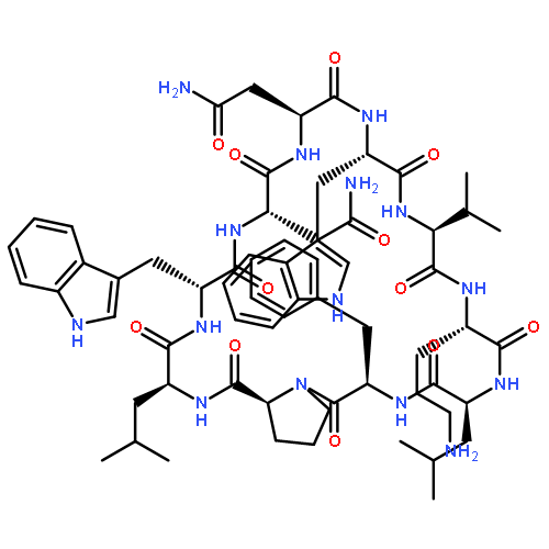 CYCLO(L-ASPARAGINYL-L-ASPARAGINYL-L-TRYPTOPHYL-L-VALYL-L-ORNITHYL-L-LEUCYL-D-PHENYLALANYL-L-PROLYL-L-LEUCYL-D-TRYPTOPHYL)