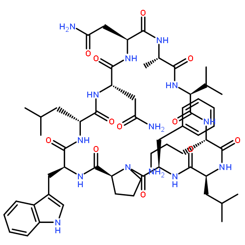 CYCLO(L-ALANYL-L-VALYL-L-ORNITHYL-L-LEUCYL-D-PHENYLALANYL-L-PROLYL-L-TRYPTOPHYL-D-LEUCYL-L-ASPARAGINYL-L-ASPARAGINYL)