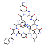 Cyclo(D-alanyl-L-asparaginyl-L-glutaminyl-L-alanyl-L-valyl-L-ornithyl-L-leucy
l-D-phenylalanyl-L-prolyl-L-tryptophyl)