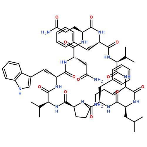 CYCLO(L-ASPARAGINYL-L-GLUTAMINYL-L-PHENYLALANYL-L-VALYL-L-ORNITHYL-L-LEUCYL-D-PHENYLALANYL-L-PROLYL-L-VALYL-D-TRYPTOPHYL)