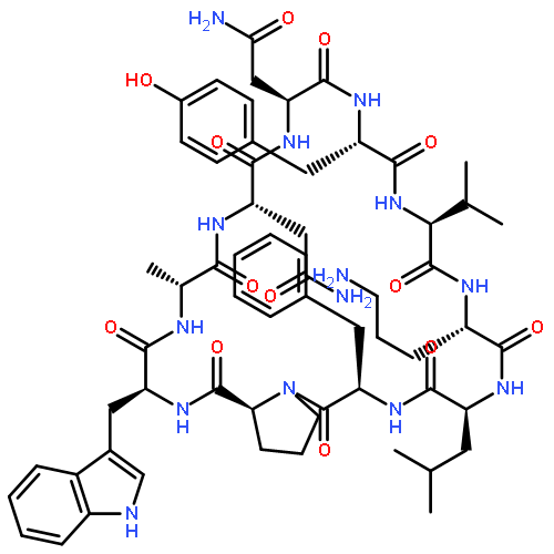 Cyclo(D-alanyl-L-asparaginyl-L-asparaginyl-L-tyrosyl-L-valyl-L-ornithyl-L-le
ucyl-D-phenylalanyl-L-prolyl-L-tryptophyl)