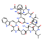 Cyclo(L-alanyl-D-tryptophyl-L-asparaginyl-L-glutaminyl-L-tryptophyl-L-valyl-
L-ornithyl-L-leucyl-D-phenylalanyl-L-prolyl)