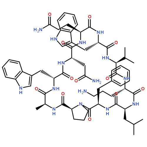 Cyclo(L-alanyl-D-tryptophyl-L-asparaginyl-L-glutaminyl-L-tryptophyl-L-valyl-
L-ornithyl-L-leucyl-D-phenylalanyl-L-prolyl)