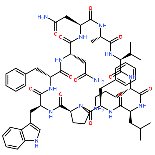 Cyclo(L-alanyl-L-valyl-L-ornithyl-L-leucyl-D-phenylalanyl-L-prolyl-L-tryptophyl
-D-phenylalanyl-L-asparaginyl-L-asparaginyl)