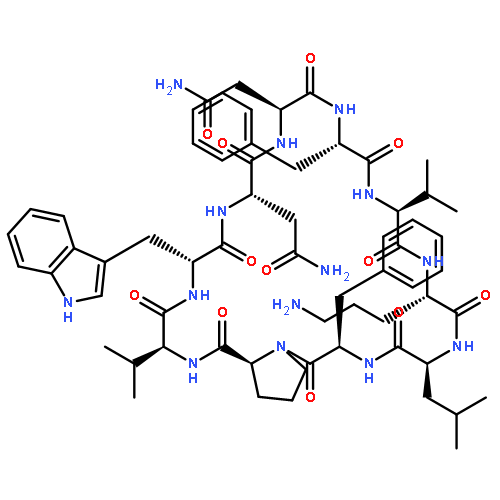 CYCLO(L-ASPARAGINYL-L-ASPARAGINYL-L-PHENYLALANYL-L-VALYL-L-ORNITHYL-L-LEUCYL-D-PHENYLALANYL-L-PROLYL-L-VALYL-D-TRYPTOPHYL)