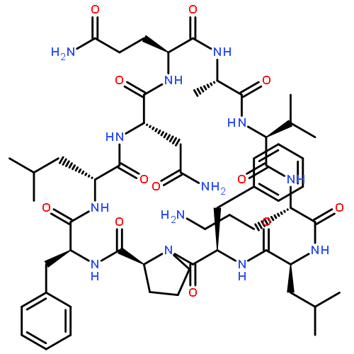 Cyclo(L-alanyl-L-valyl-L-ornithyl-L-leucyl-D-phenylalanyl-L-prolyl-L-phenylala
nyl-D-leucyl-L-asparaginyl-L-glutaminyl)