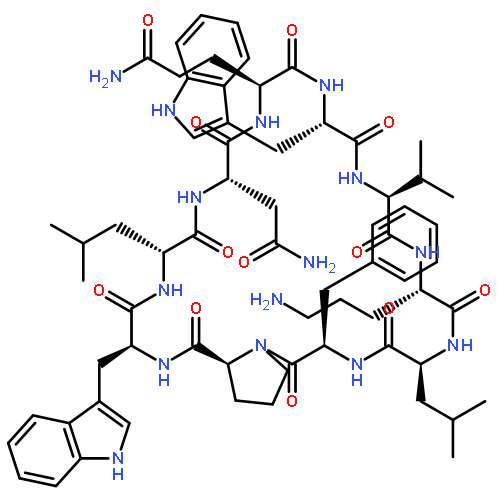 Cyclo(L-asparaginyl-L-glutaminyl-L-tryptophyl-L-valyl-L-ornithyl-L-leucyl-D-p
henylalanyl-L-prolyl-L-tryptophyl-D-leucyl)