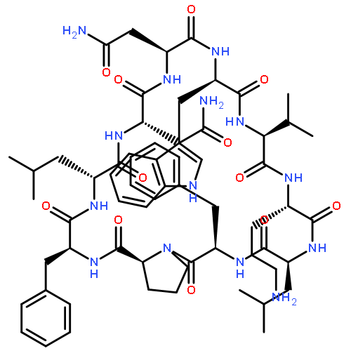 Cyclo(L-asparaginyl-L-asparaginyl-D-tryptophyl-L-valyl-L-ornithyl-L-leucyl-D
-phenylalanyl-L-prolyl-L-phenylalanyl-D-leucyl)