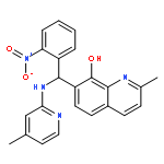 <br>2-methyl-7-[[(4-methyl-2-pyridinyl)amino](2-nitrophenyl)methyl]-8-quinolino l