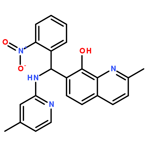 <br>2-methyl-7-[[(4-methyl-2-pyridinyl)amino](2-nitrophenyl)methyl]-8-quinolino l