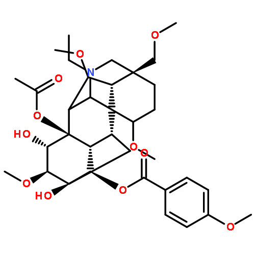 (1alpha,6alpha,10alpha,13alpha,14alpha,15alpha,16beta,17xi)-8-(acetyloxy)-20-ethyl-13,15-dihydroxy-1,6,16-trimethoxy-4-(methoxymethyl)aconitan-14-yl 4-methoxybenzoate