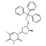 Uridine, 2',3'-dideoxy-3'-fluoro-5-iodo-5'-O-(triphenylmethyl)-