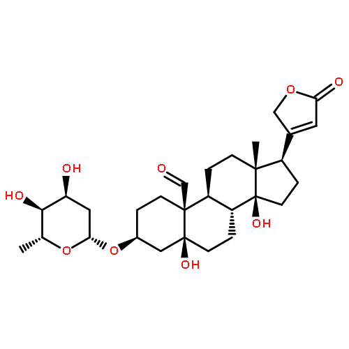 Card-20(22)-enolide,3-[(2,6-dideoxy-b-D-ribo-hexopyranosyl)oxy]-5,14-dihydroxy-19-oxo-,(3b,5b)-