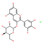 1-Benzopyrylium, 3-(b-D-glucopyranosyloxy)-5,7-dihydroxy-2-(3,4,5-trihydroxyphenyl)-,chloride (1:1)