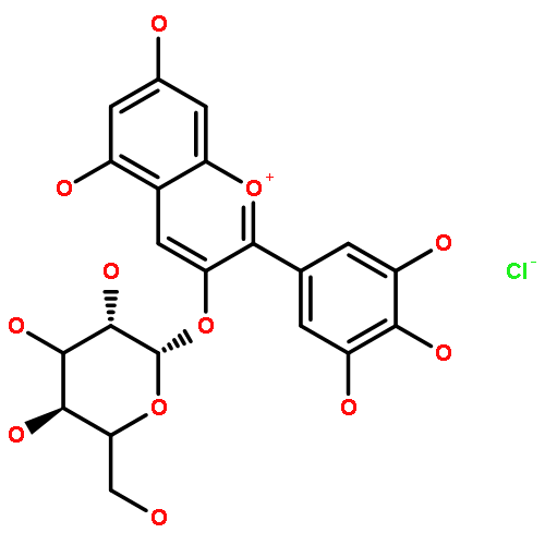 1-Benzopyrylium, 3-(b-D-glucopyranosyloxy)-5,7-dihydroxy-2-(3,4,5-trihydroxyphenyl)-,chloride (1:1)