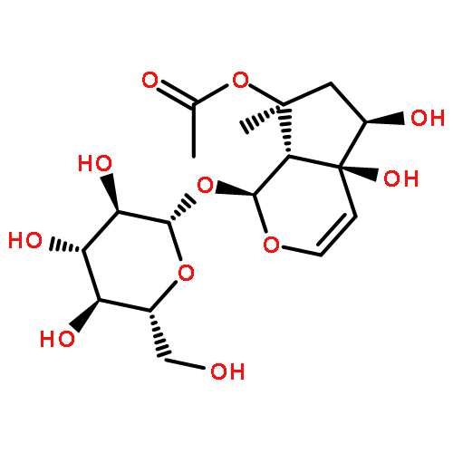 b-D-Glucopyranoside,(1S,4aS,5R,7S,7aS)-7-(acetyloxy)-1,4a,5,6,7,7a-hexahydro-4a,5-dihydroxy-7-methylcyclopenta[c]pyran-1-yl