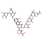 D-threo-2-Pentulose,1-C-[(2S,3S)-7-[[4-O-acetyl-2,6-dideoxy-3-O-(2,6-dideoxy-4-O-methyl-a-D-lyxo-hexopyranosyl)-b-D-lyxo-hexopyranosyl]oxy]-3-[[O-2,6-dideoxy-3-C-methyl-4-O-(2-methyl-1-oxopropyl)-a-L-arabino-hexopyranosyl(1®3)-O-2,6-dideoxy-b-D-arabino-hexopyranosyl-(1®3)-2,6-dideoxy-b-D-arabino-hexopyranosyl]oxy]-1,2,3,4-tetrahydro-5,10-dihydroxy-4-oxo-2-anthracenyl]-5-deoxy-1-O-methyl-,(1S)-