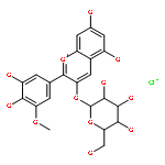 1-Benzopyrylium,2-(3,4-dihydroxy-5-methoxyphenyl)-3-(b-D-glucopyranosyloxy)-5,7-dihydroxy-, chloride (1:1)