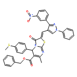 benzyl 7-methyl-5-[4-(methylsulfanyl)phenyl]-2-{[3-(3-nitrophenyl)-1-phenyl-1H-pyrazol-4-yl]methylidene}-3-oxo-2,3-dihydro-5H-[1,3]thiazolo[3,2-a]pyrimidine-6-carboxylate