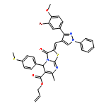 prop-2-en-1-yl 2-{[3-(3-bromo-4-methoxyphenyl)-1-phenyl-1H-pyrazol-4-yl]methylidene}-7-methyl-5-[4-(methylsulfanyl)phenyl]-3-oxo-2,3-dihydro-5H-[1,3]thiazolo[3,2-a]pyrimidine-6-carboxylate