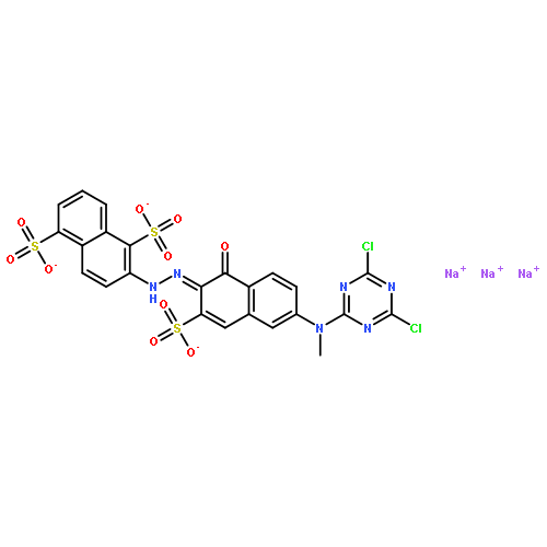 TRISODIUM 2-[[6-[(4,6-DICHLORO-1,3,5-TRIAZIN-2-YL)METHYLAMINO]-1-HYDROXY-3-SULPHONATO-2-NAPHTHYL]AZO]NAPHTHALENE-1,5-DISULPHONATE 