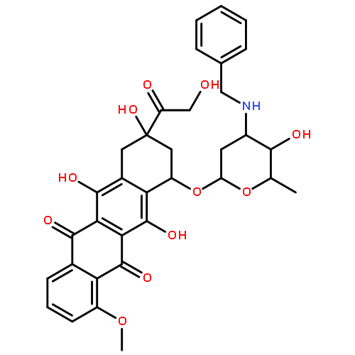 5,12-Naphthacenedione,7,8,9,10-tetrahydro-6,8,11-trihydroxy-8-(2-hydroxyacetyl)-1-methoxy-10-[[2,3,6-trideoxy-3-[(phenylmethyl)amino]-a-L-lyxo-hexopyranosyl]oxy]-,(8S,10S)-