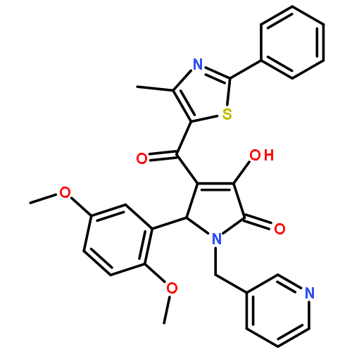 5-(2,5-dimethoxyphenyl)-3-hydroxy-4-[(4-methyl-2-phenyl-1,3-thiazol-5-yl)carbonyl]-1-(pyridin-3-ylmethyl)-1,5-dihydro-2H-pyrrol-2-one