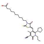 11-[5-[(5-CYANO-4-METHYL-6-OXO-1-PROPYL-2-PYRROLIDIN-1-YLPYRIDIN-3-YL)METHYLIDENE]-4-OXO-2-SULFANYLIDENE-1,3-THIAZOLIDIN-3-YL]UNDECANOIC ACID 