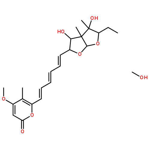 6-{(1E,3E,5E)-6-[(2R,3R,3aR,4S,5R,6aS)-5-ethyl-3,4-dihydroxy-3a,4-dimethylhexahydrofuro[2,3-b]furan-2-yl]hexa-1,3,5-trien-1-yl}-4-methoxy-5-methyl-2H-pyran-2-one - methanol (1:1)