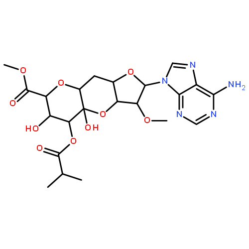 9-[6,10-anhydro-5-deoxy-11-methyl-2-O-methyl-8-O-(2-methylpropanoyl)-beta-D-arabino-beta-D-gluco-undec-7-ulopyranosefuranosyluronosyl]-9H-purin-6-amine