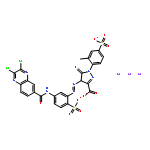 trisodium 4-[[5-[[(2,3-dichloro-6-quinoxalinyl)carbonyl]amino]-2-sulphonatophenyl]azo]-4,5-dihydro-1-(2-methyl-4-sulphonatophenyl)-5-oxo-1H-pyrazole-3-carboxylate