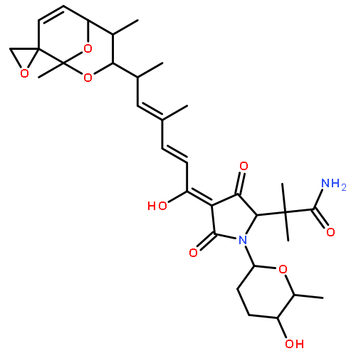 2-PYRROLIDINEACETAMIDE, 4-[6-(1,4-DIMETHYLSPIRO[2,9-DIOXABICYCLO[3.3.1]NON-6-ENE-8,2'-OXIRAN-3-YL)-1-HYDROXY-4-METHYL-2,4-HEPTADIENYLIDENE]-N,.ALPHA.-DIMETHYL-3,5-DIOXO-1-(TETRAHYDRO-5-HYDROXY-6-METHYL-2H-PYRAN-2-YL)- 