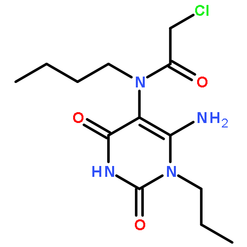 <br>N-(6-amino-2,4-dioxo-1-propyl-1,2,3,4-tetrahydropyrimidin-5-yl)-N-butyl-2-c hloroacetamide