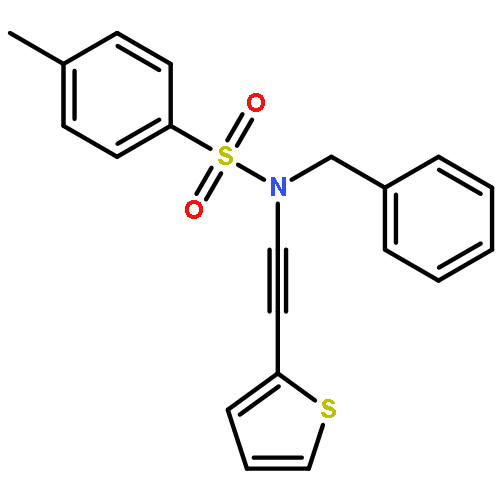 BENZENESULFONAMIDE, 4-METHYL-N-(PHENYLMETHYL)-N-(2-THIENYLETHYNYL)-