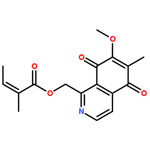 (7-METHOXY-6-METHYL-5,8-DIOXOISOQUINOLIN-1-YL)METHYL (E)-2-METHYLBUT-2-ENOATE 