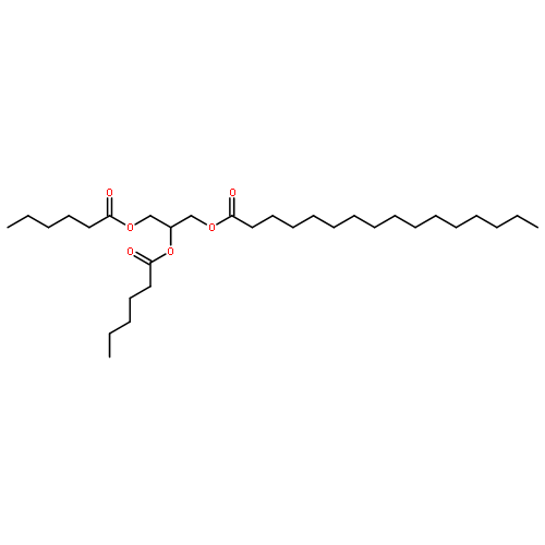 Hexadecanoic acid, 2,3-bis[(1-oxohexyl)oxy]propyl ester