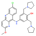 4-[(7-CHLORO-2-METHOXY-1,5-DIHYDROBENZO[B][1,5]NAPHTHYRIDIN-10-YL)IMINO]-2,6-BIS(PYRROLIDIN-1-YLMETHYL)CYCLOHEXA-2,5-DIEN-1-ONE 