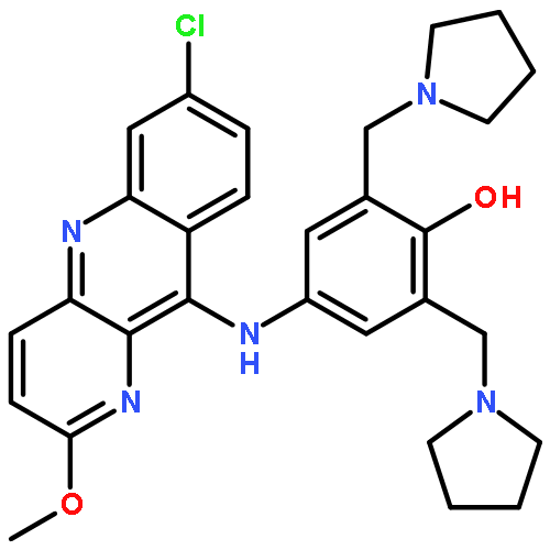 4-[(7-CHLORO-2-METHOXY-1,5-DIHYDROBENZO[B][1,5]NAPHTHYRIDIN-10-YL)IMINO]-2,6-BIS(PYRROLIDIN-1-YLMETHYL)CYCLOHEXA-2,5-DIEN-1-ONE 