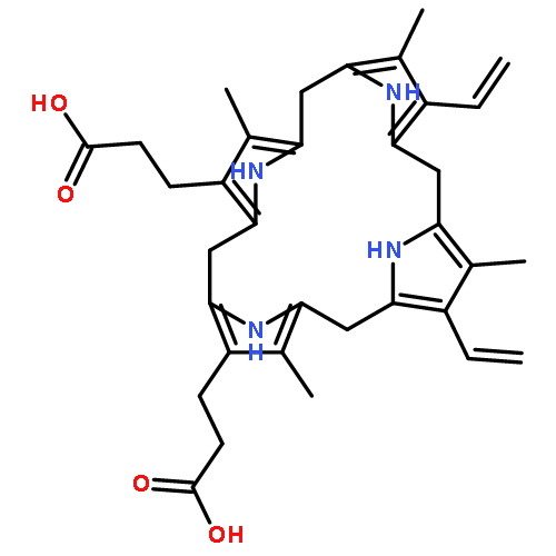 3-[18-(2-CARBOXYETHYL)-8,13-BIS(ETHENYL)-3,7,12,17-TETRAMETHYL-5,10,15,20,21,22,23,24-OCTAHYDROPORPHYRIN-2-YL]PROPANOIC ACID 