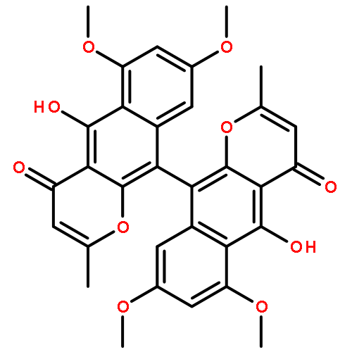 5,5'-dihydroxy-6,6',8,8'-tetramethoxy-2,2'-dimethyl-4H,4'H-10,10'-bibenzo[g]chromene-4,4'-dione