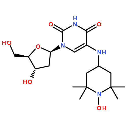 1-Piperidinyloxy, 4-((1-(2-deoxy-beta-D-erythro-pentofuranosyl)-1,2,3,4-tetrahydro-2,4-dioxo-5-pyrimidinyl)amino)-2,2,6,6-tetramethyl-