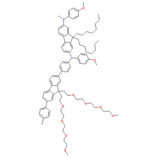 Poly[[(4-methoxyphenyl)imino](9,9-dioctyl-9H-fluorene-2,7-diyl)[(4-meth
oxyphenyl)imino]-1,4-phenylene[9,9-bis(3,6,9,12-tetraoxatridec-1-yl)-9H
-fluorene-2,7-diyl]-1,4-phenylene]