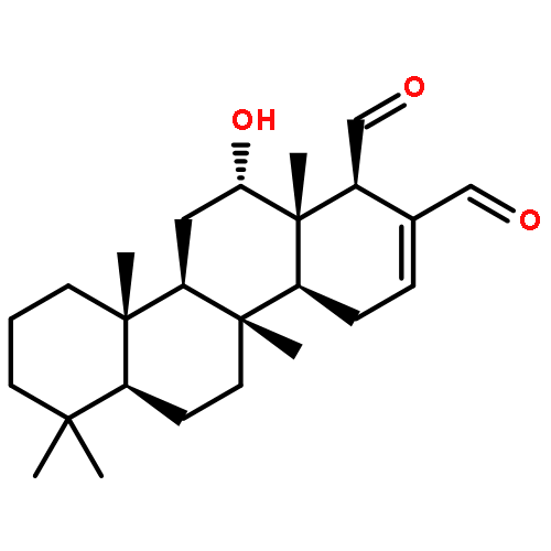 1,2-Chrysenedicarboxaldehyde,1,4,4a,4b,5,6,6a,7,8,9,10,10a,10b,11,12,12a-hexadecahydro-12-hydroxy-4b,7,7,10a,12a-pentamethyl-,(1R,4aS,4bR,6aS,10aS,10bR,12S,12aS)-